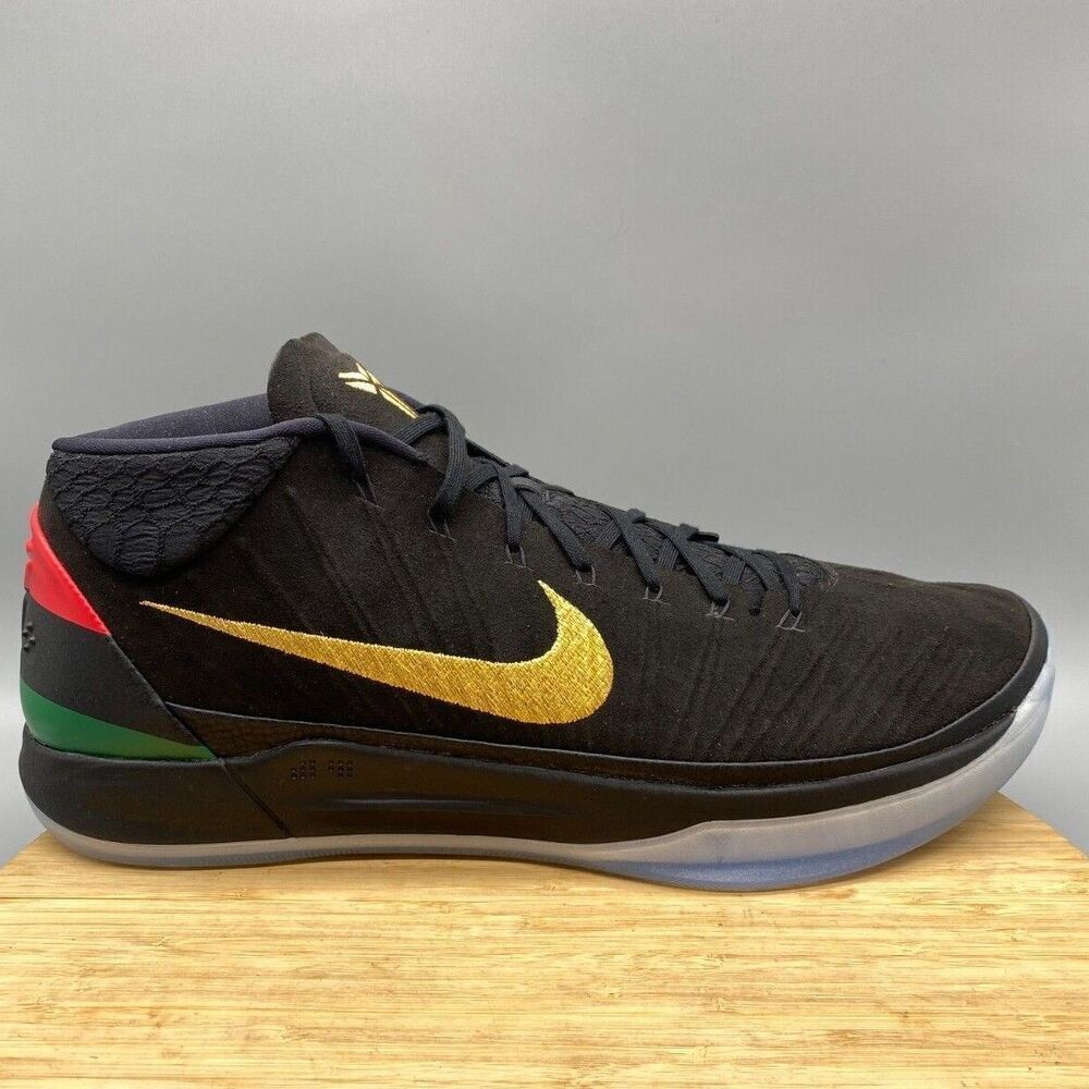 Nike Kobe AD Shoes Black Gold Basketball Sneakers Lace AQ9579-001 Mens 17.5 - Picture 2 of 12